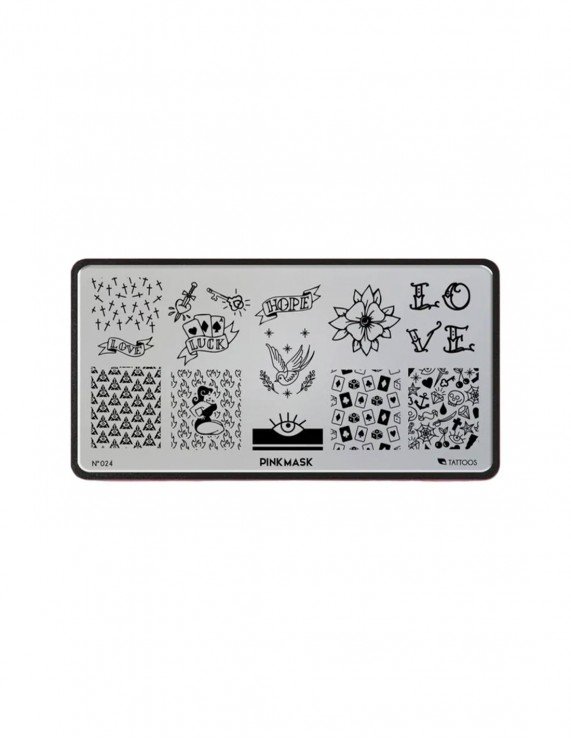 PINK MASK Placa de Stamping - Tattoos...
