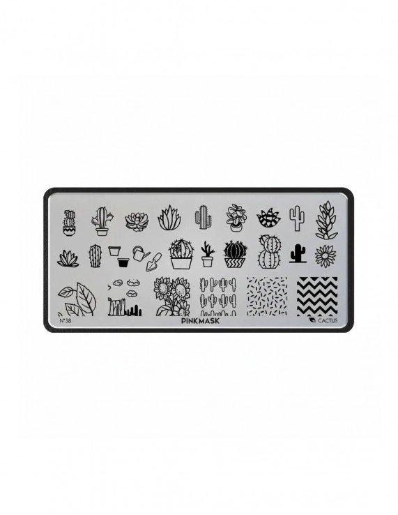 PINK MASK Placa de Stamping - Cactus...