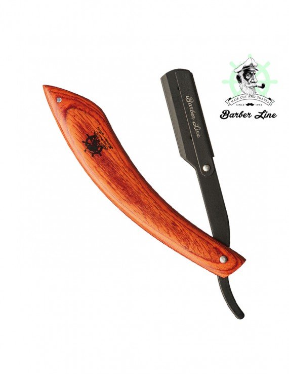 BARBER LINE NAVAJA NEGRA CON MANGO DE...