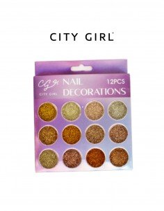 CITY GIRL GLITTER GOLD 12pcs