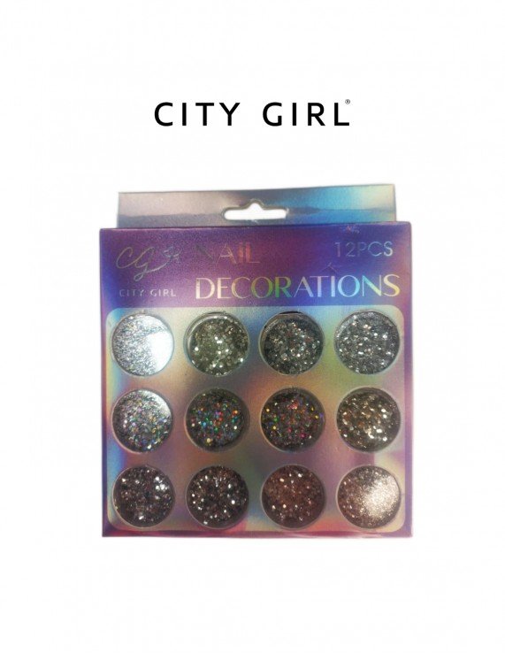 CITY GIRL GLITTER PLATA 12pcs