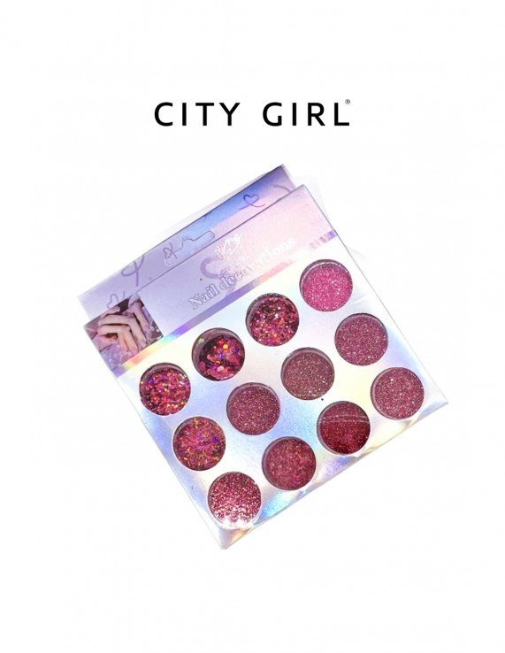 CITY GIRL GLITTER ROSA 12pcs