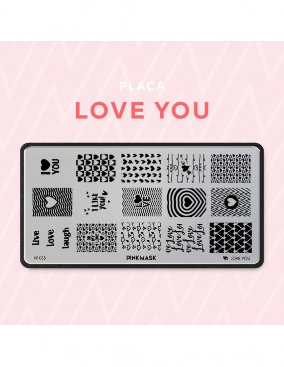 PINK MASK Placa de Stamping - Love...