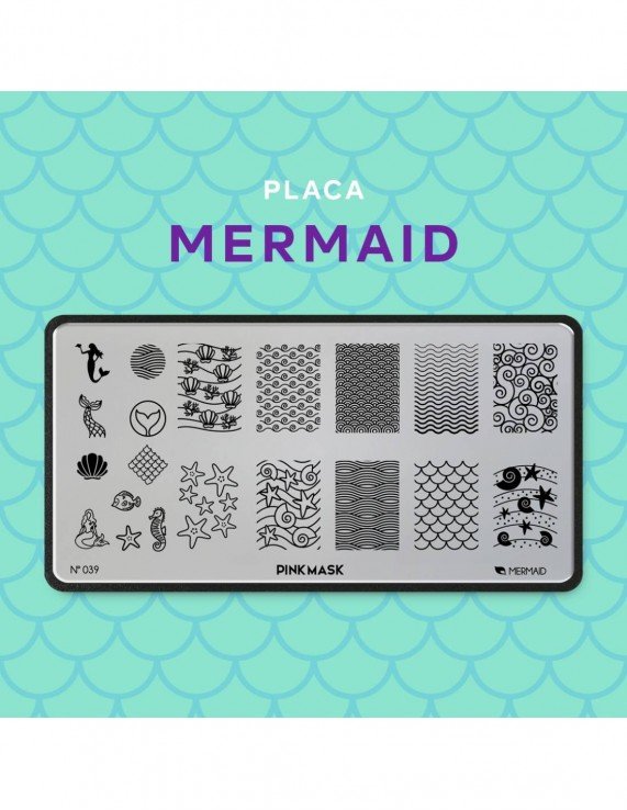 PINK MASK Placa de Stamping - Mermaid...