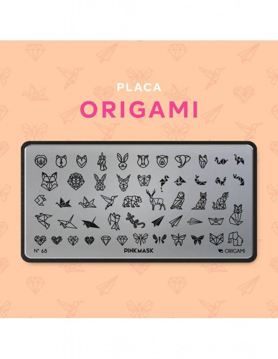 PINK MASK Placa de Stamping - Origami...