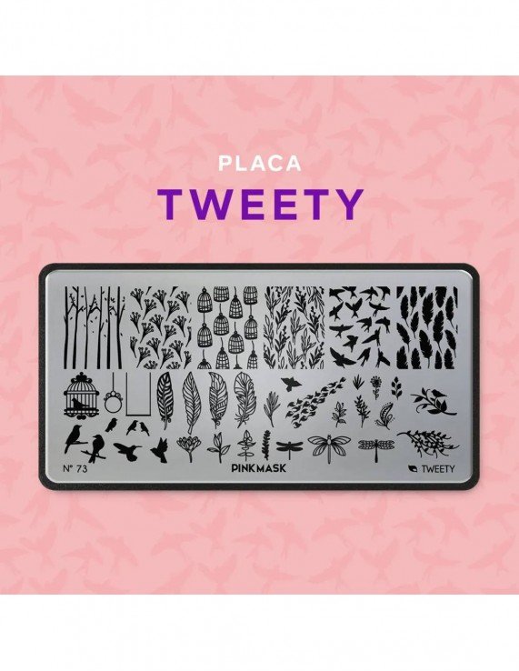 PINK MASK Placa de Stamping - Tweety...