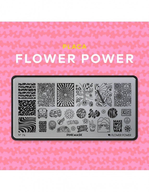 PINK MASK Placa de Stamping - Flowe...