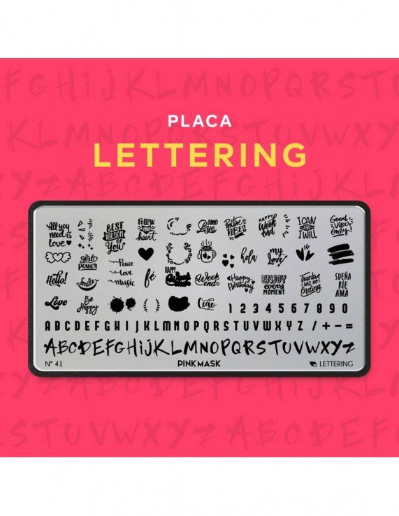 PINK MASK Placa de Stamping - Letters...