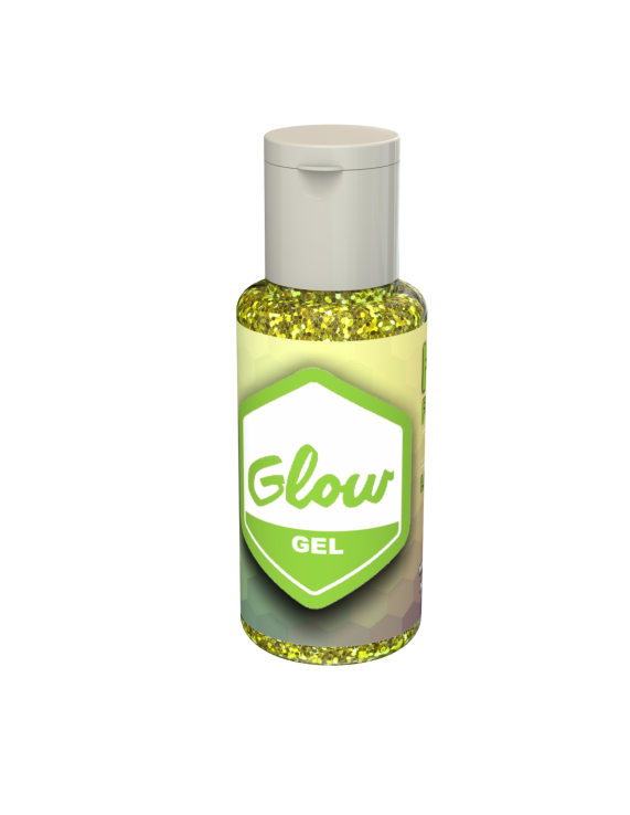 GLOW GEL LOOK GLITTER AMARILLO