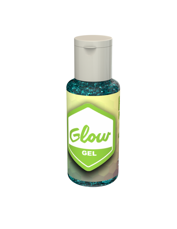 GLOW GEL LOOK GLITTER TURQUESA