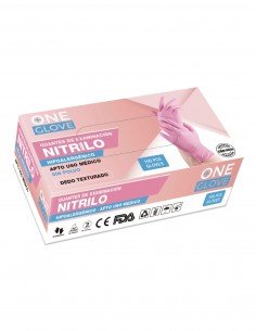 GUANTES DE NITRILO ROSA 100pcs 2
