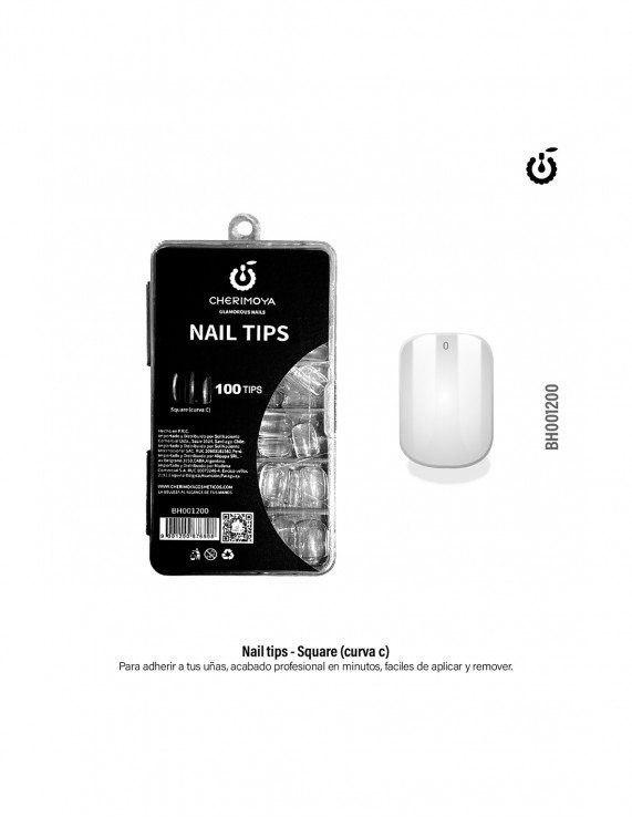 CHERIMOYA Nail Tips | Square (Curva...